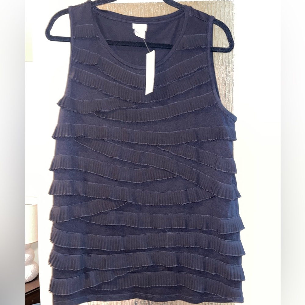 ⭐️4/$20⭐️ Chico's Black Ruffle Tiered Sleeveless Top